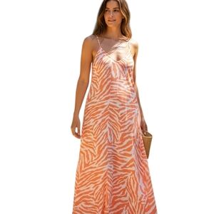 Zebra Print Maxi Dress XXL Bold Mob Wife Aesthetic Boho  Bold Animal Print